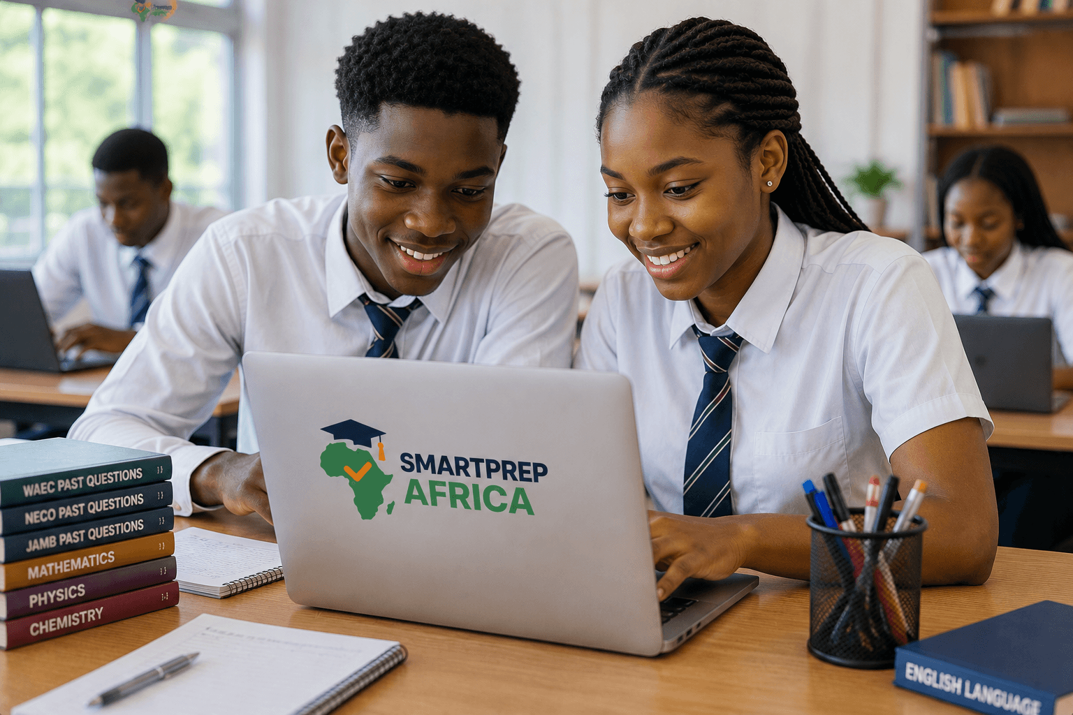 A student learning with SmartPrepAfrica